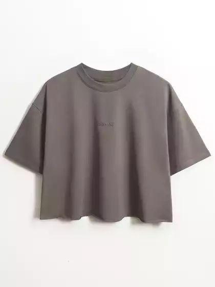 Укороченная футболка из футера KEANU