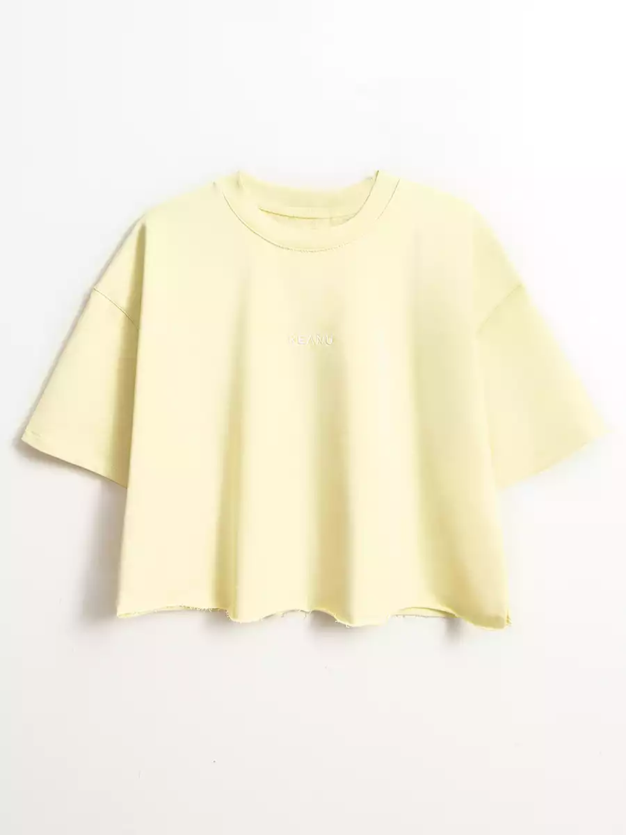 Укороченная футболка из футера KEANU