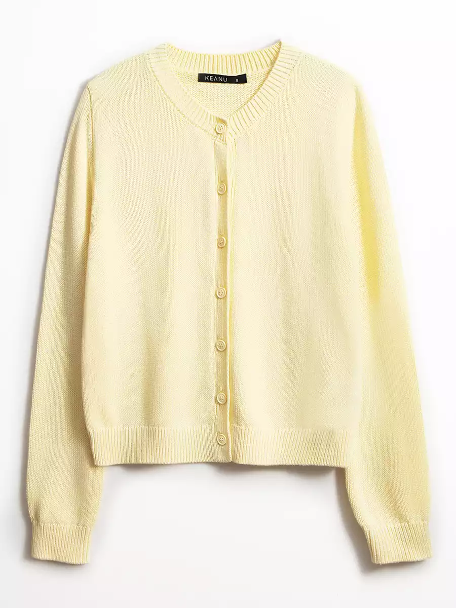 Вязаный кардиган из хлопка в полоску KEANU