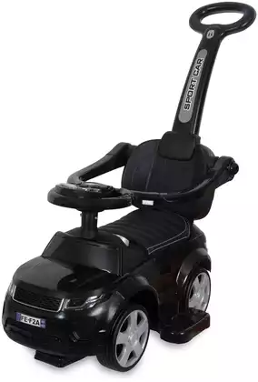 Машина-каталка с ручкой синий PT614W