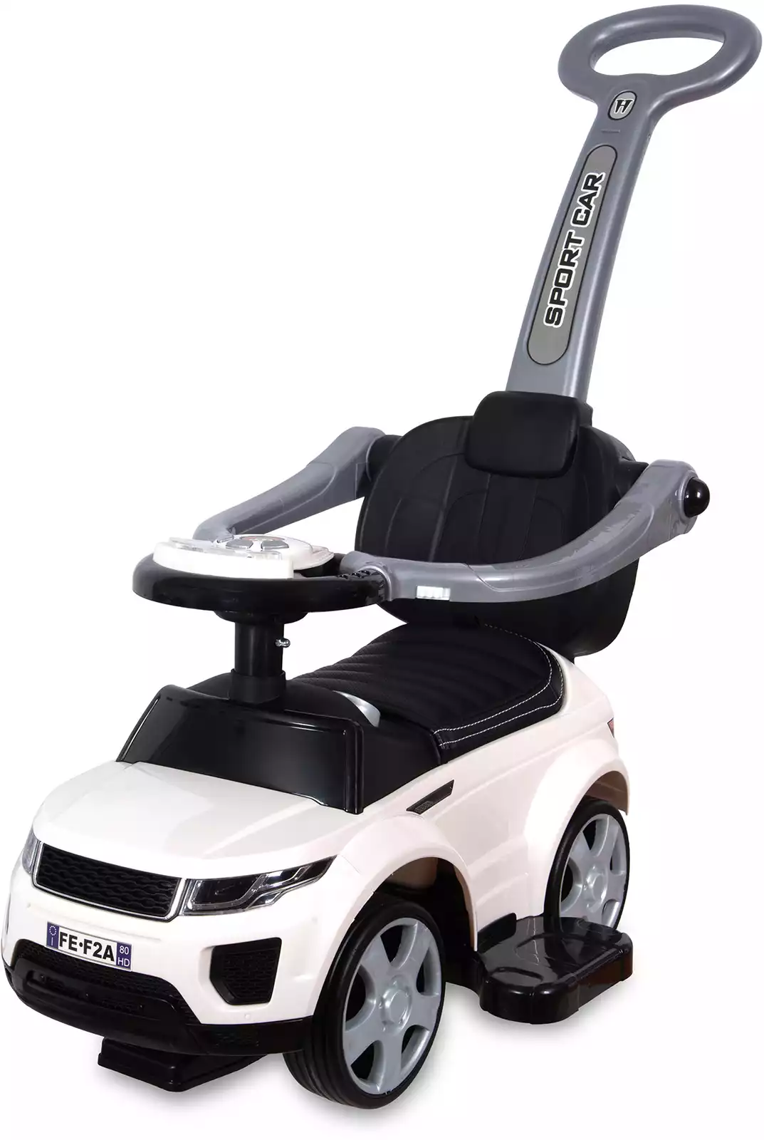 Машина-каталка с ручкой синий PT614W