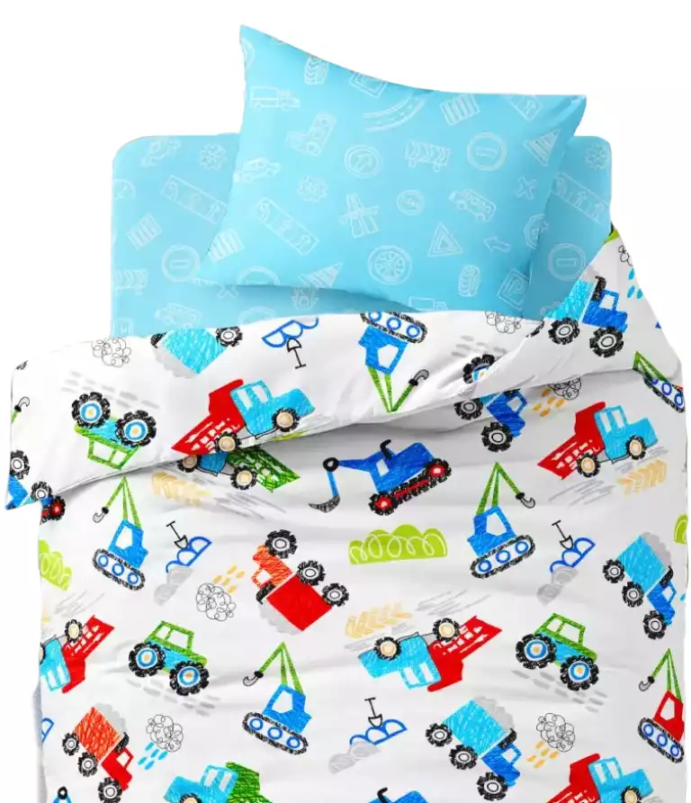 Комплект постельного белья Василек Юниор Строительные машинки (поплин)