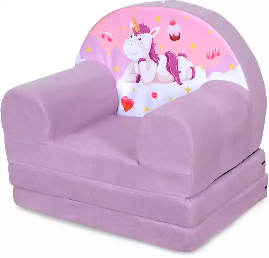 Мягкое кресло книжка Единорог со съемным чехлом 49 см КИ-526Ц