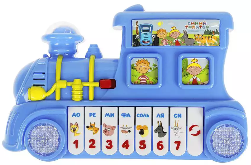 Игрушка музыкальная B2086674-R Пианино-поезд Синий трактор 40 песен, звуков н/б в/к