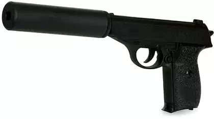 Пистолет металлический Walther PPS G.3A 26,5см с глушителем в/к
