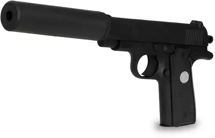 Пистолет металлический Browning mini G.2A 27,5см с глушителем в/к