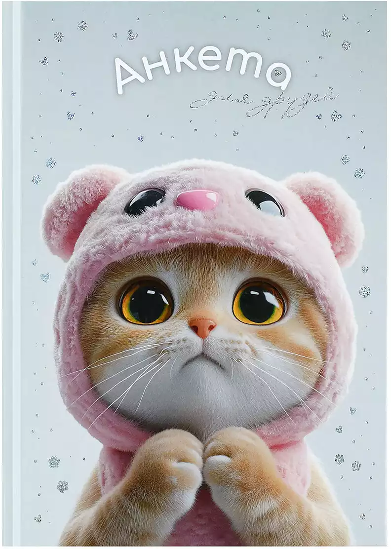 Анкета для друзей А5 КОТ В КАПЮШОНЕ 72288