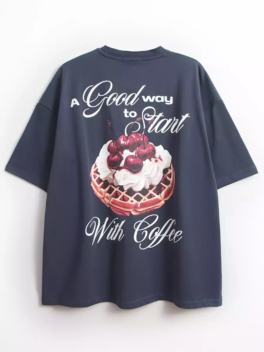 Футболка оверсайз с принтом KEANU