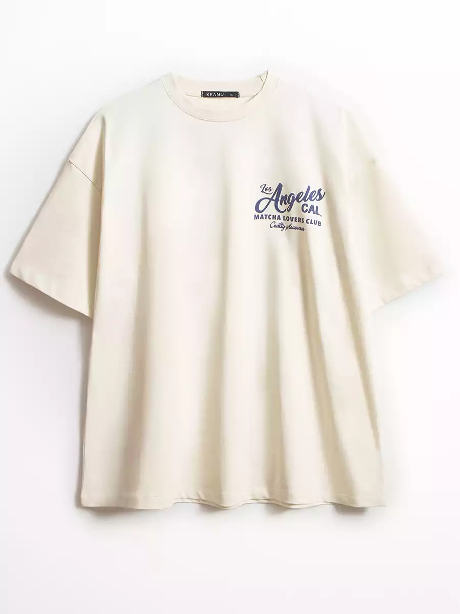 Футболка оверсайз с текстовым притом KEANU