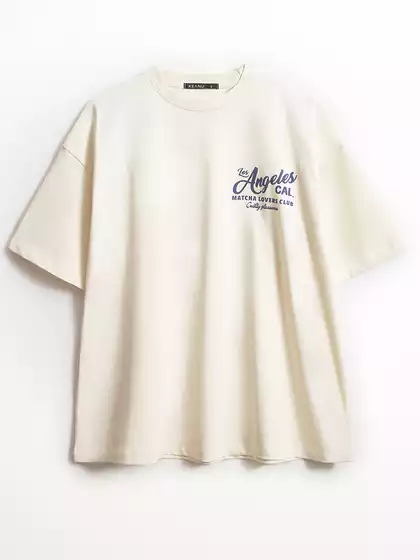 Футболка оверсайз с текстовым притом KEANU