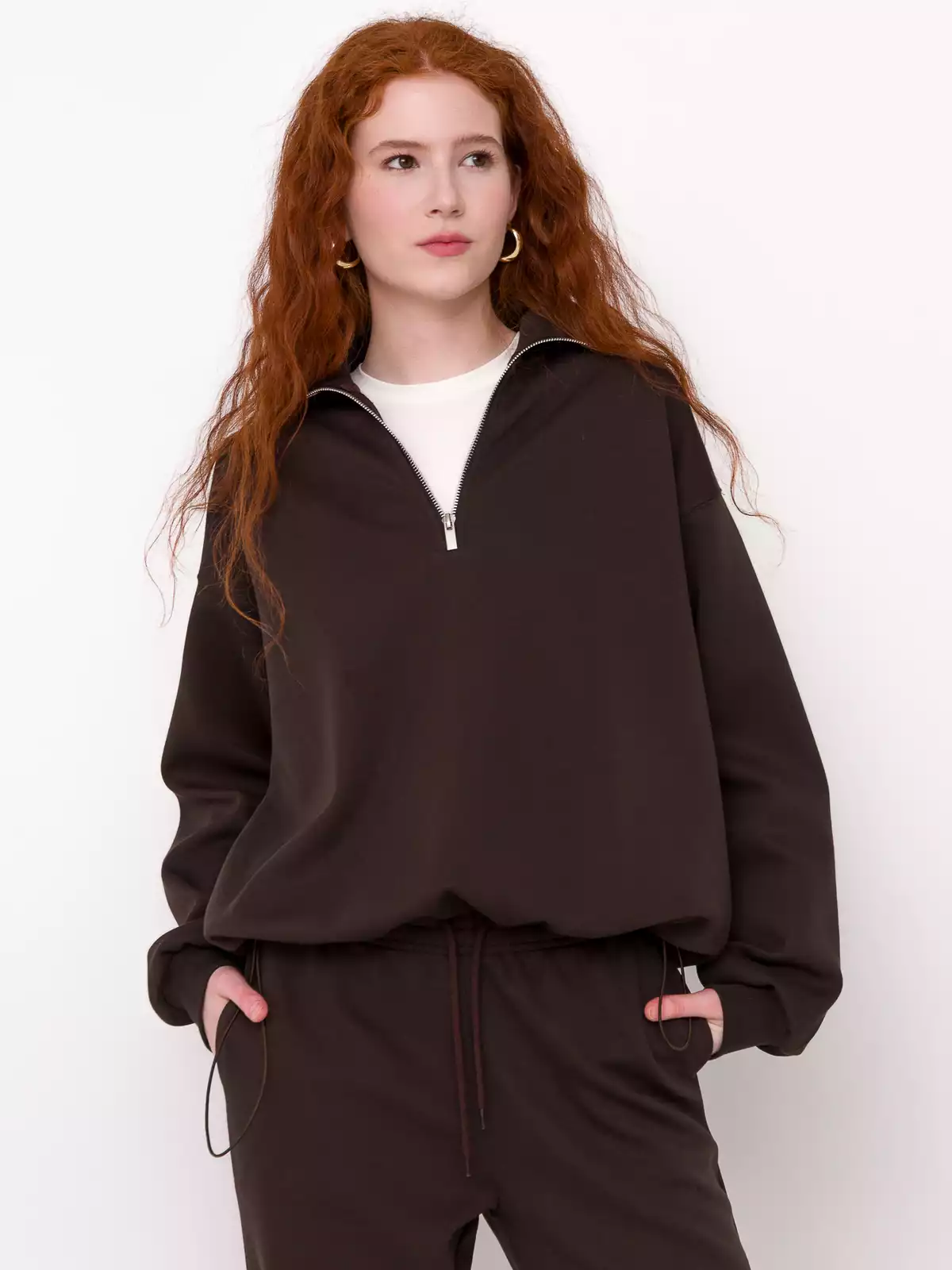 Свитшот с воротником на молнии KEANU