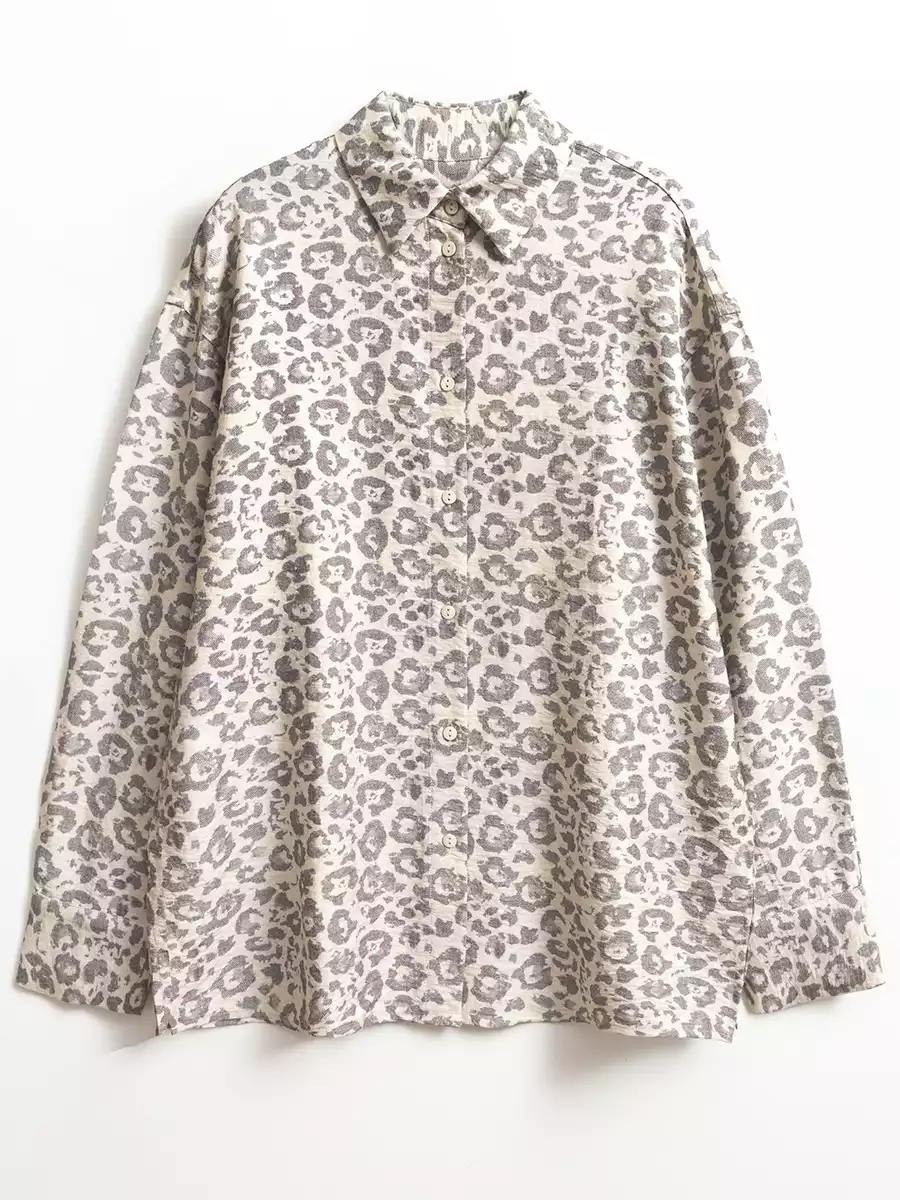 Леопардовая рубашка из вискозы KEANU