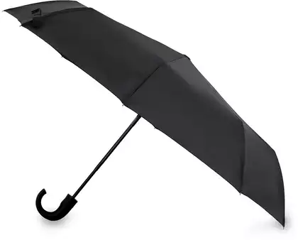 Зонт взрослый черный 058D-8236D с загнутой ручкой