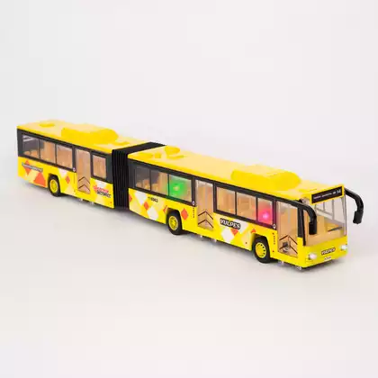 Мод. маш. Автобус с гармошкой (47см) HTL003686 свет, звук, инерция Желтый в/к