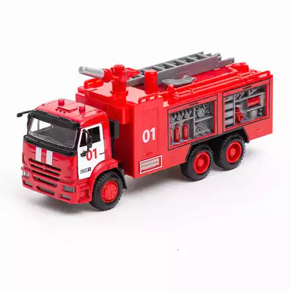 Мод. маш. АВТОПАРК 1:38 КАМАЗ Пожарная охрана 9624B свет, звук, инерция