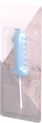Свеча синяя 12 см цифра 1