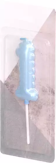 Свеча синяя 12 см цифра 1