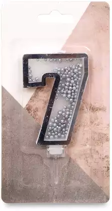 Свеча серебряная 9,7 см. цифра 7