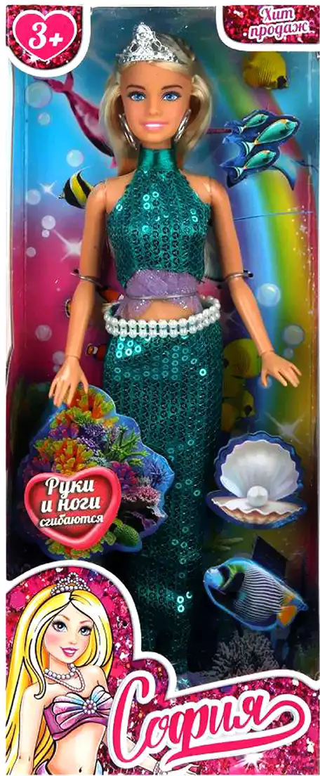 Кукла София, 66001BOX-M4-S-BB Русалка, акс. КАРАПУЗ
