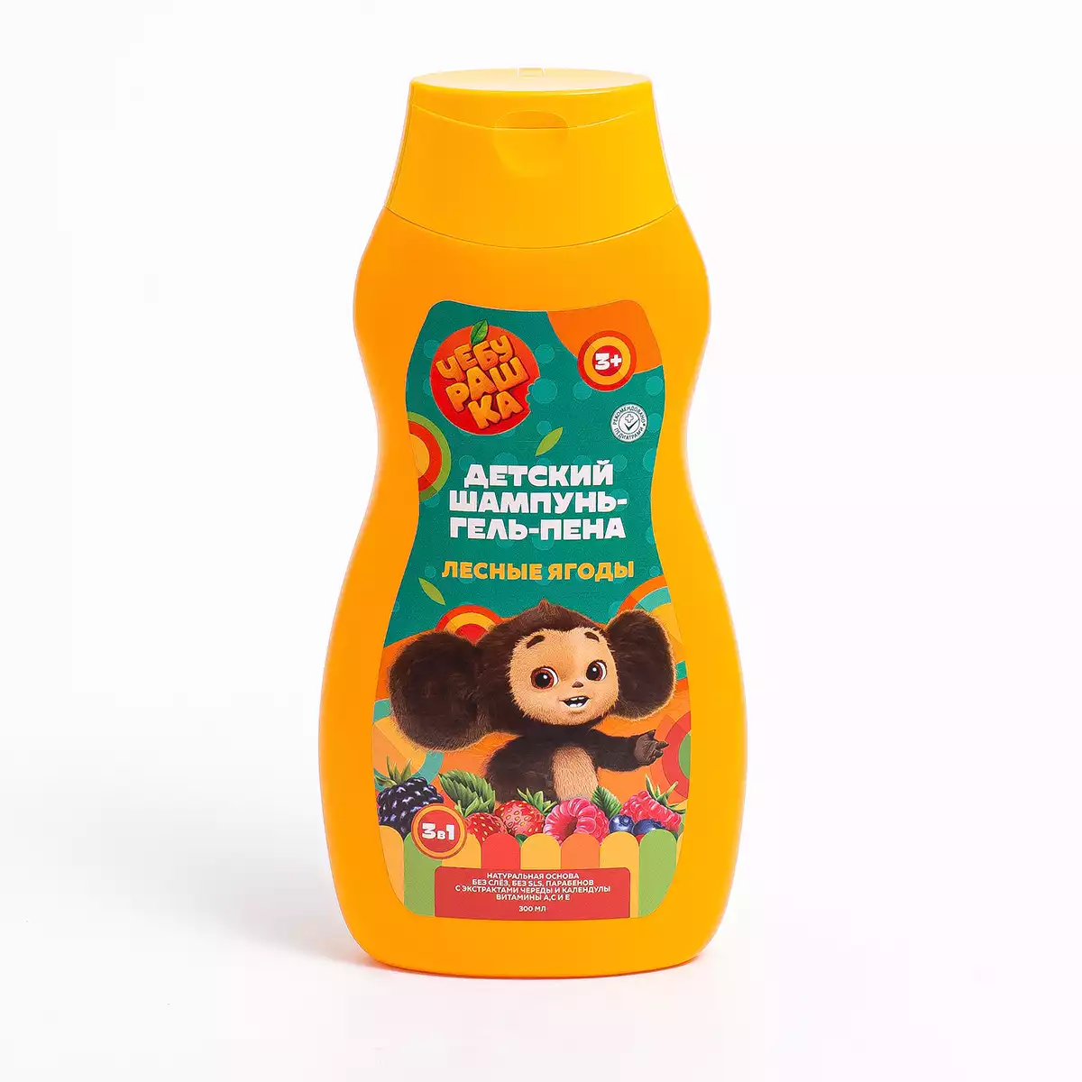 Детский шампунь-гель-пена Чебурашка 3в1 300мл 121853-CHB Заботливая мама