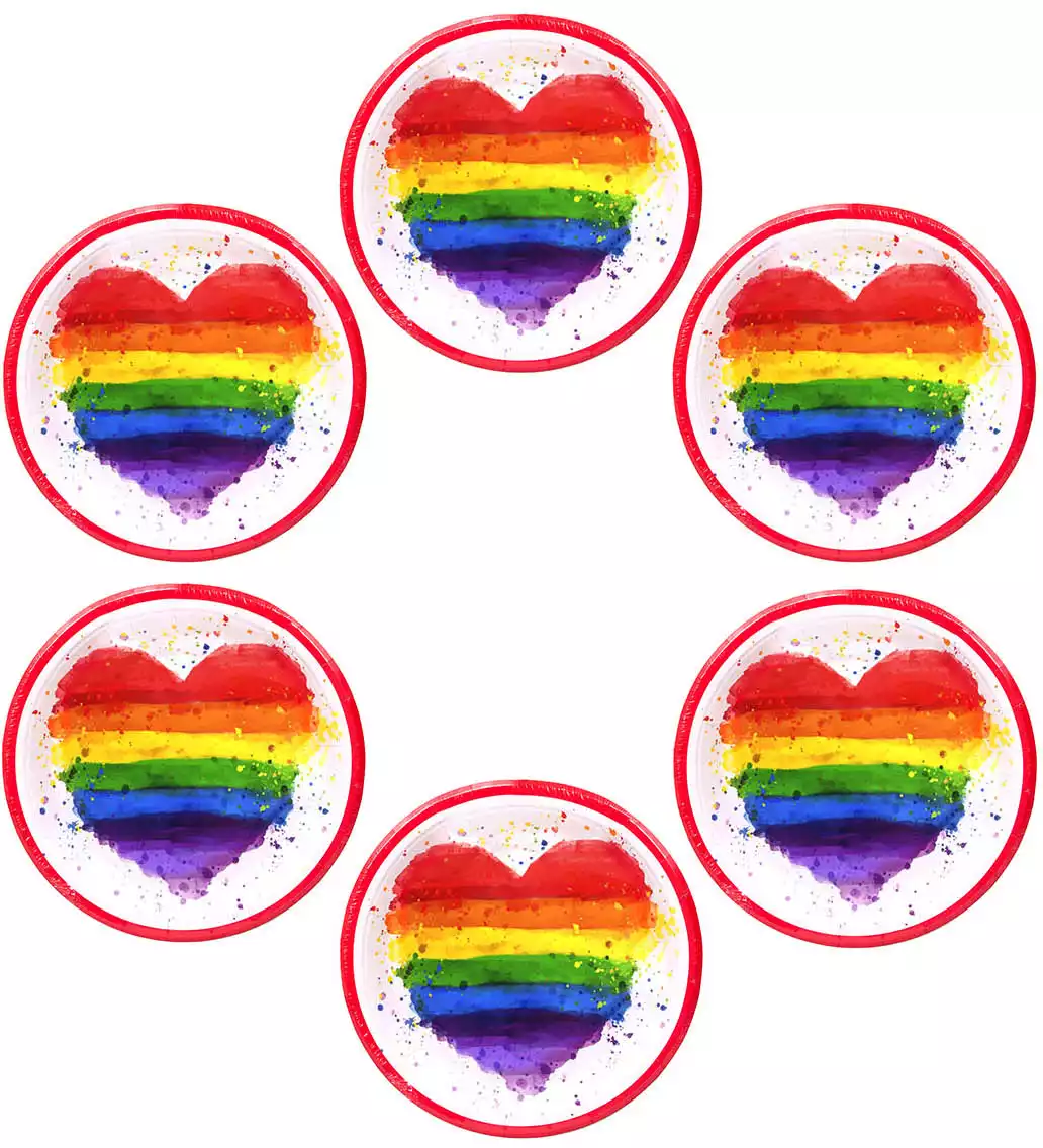 Набор тарелок Сердце (23 см) 6 шт