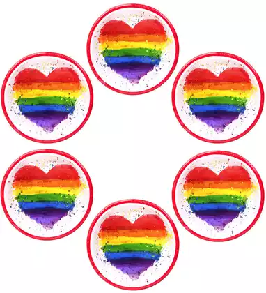 Набор тарелок Сердце (23 см) 6 шт