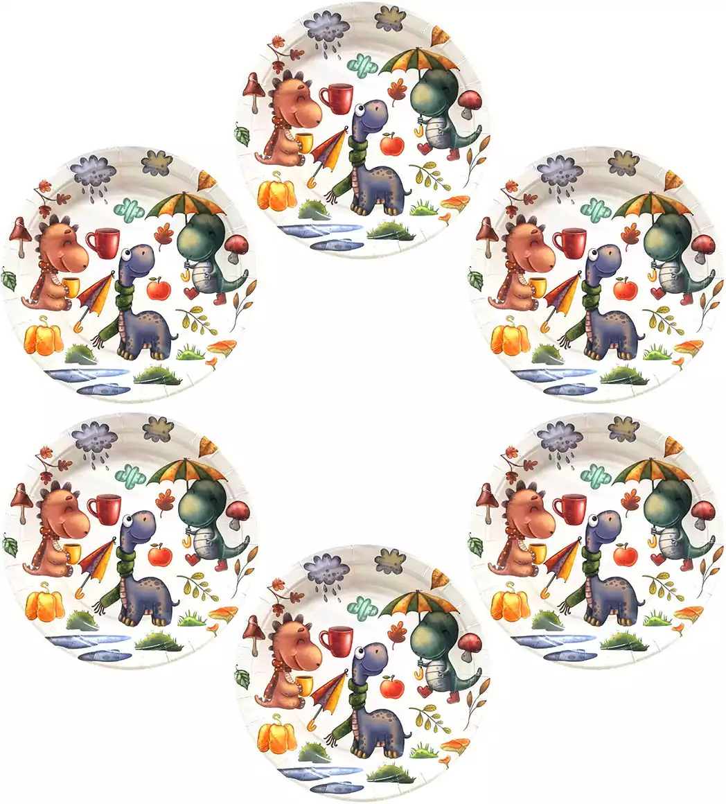 Набор тарелок Динозовр (23 см) 6 шт !!!-