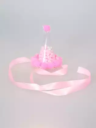 Колпак с шариками розовый 16 см