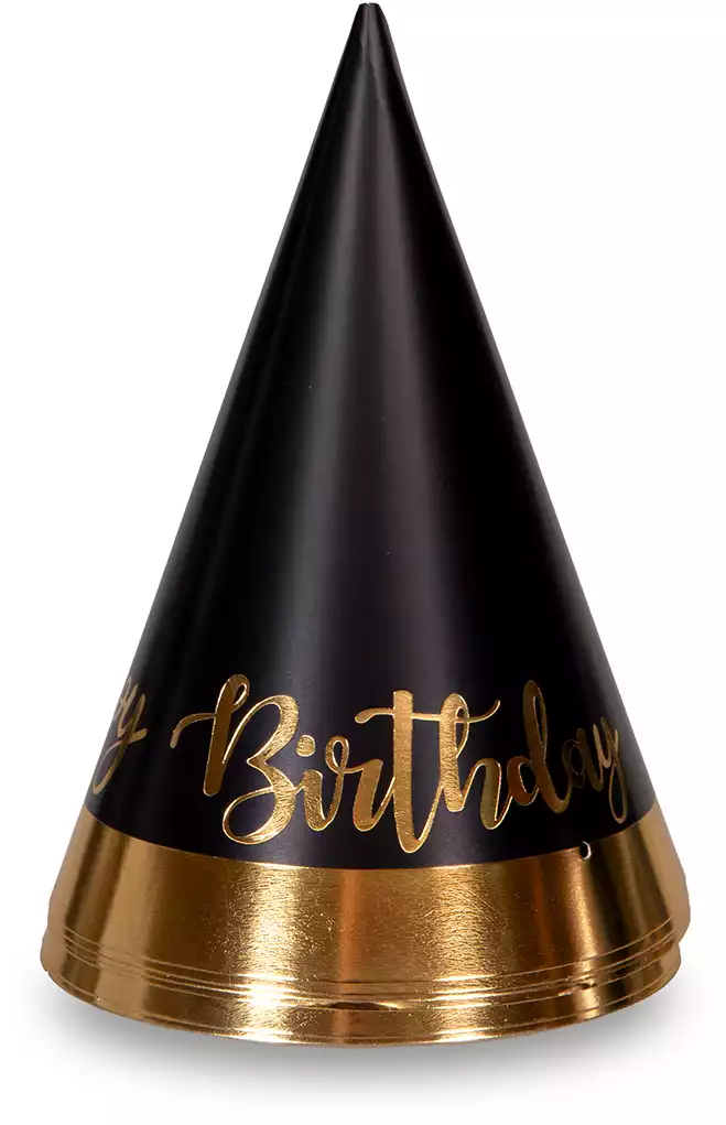 Коклпачки черно-золотые 19 см.6 шт