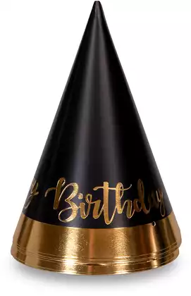 Коклпачки черно-золотые 19 см.6 шт