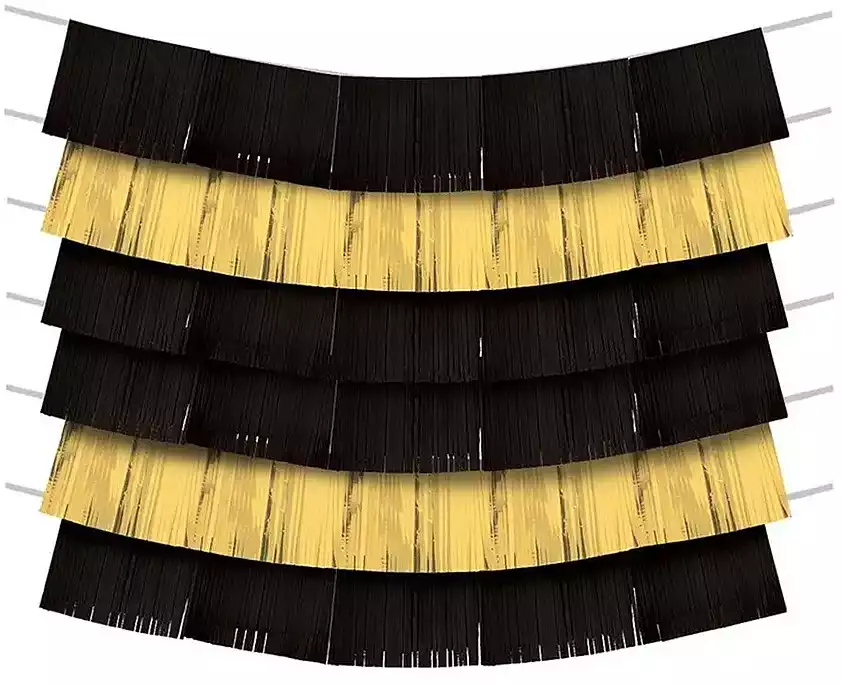 Гирлянда фотозона черный+золото 152*25