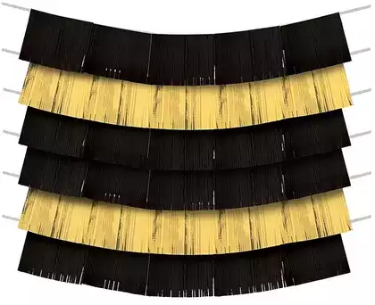 Гирлянда фотозона черный+золото 152*25
