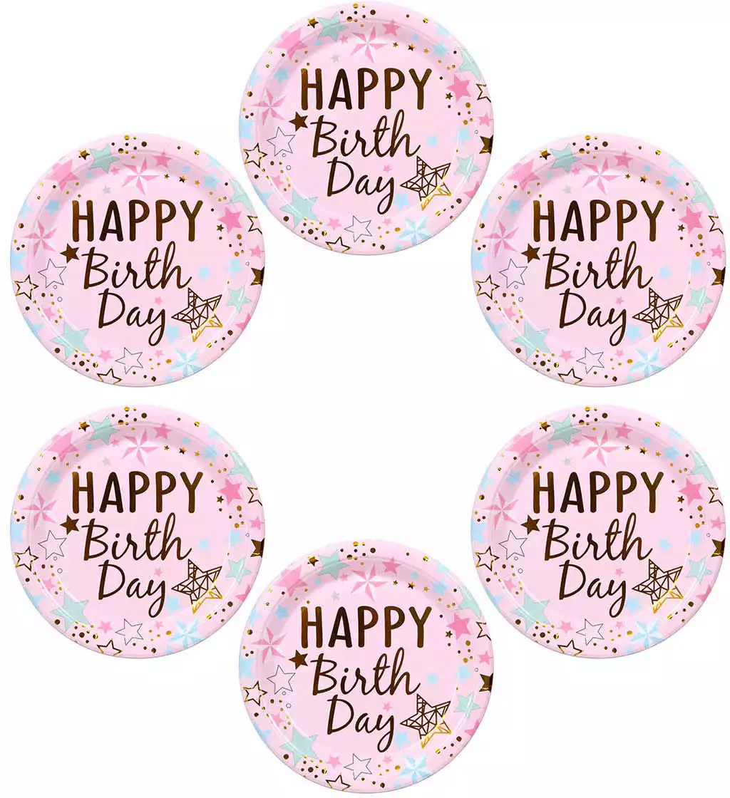 Набор тарелок розовые (23 см) 6 шт