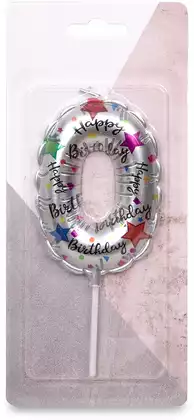 Свеча серебро цифра 0