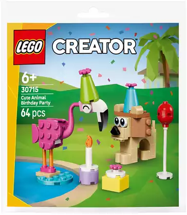 Конструктор Вечеринка по случаю дня рождения милого животного 30715 Lego Creator 64 дет.