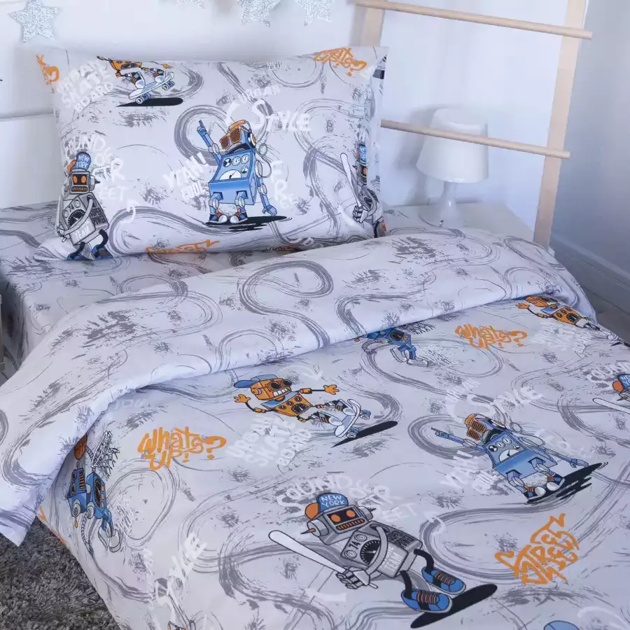 Комплект постельного белья Роботы (поплин) (50х70 см)