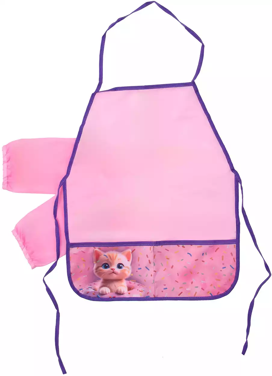 Набор фартук и нарукавники для труда НФ-2, СЛАДКИЙ КОТИК