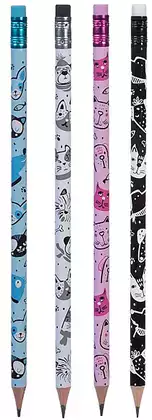 Карандаш чернографитный HB Cats&Dogs с ластиком 093380