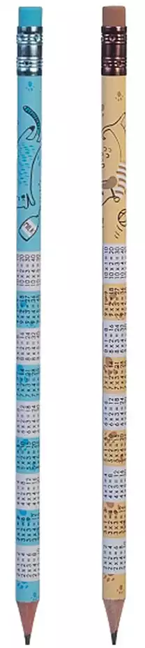 Карандаш чернографитный HB 2х2 с ластиком 092487