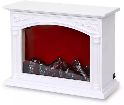Камин 33х11х21 см USB/батарейки белый BL16608