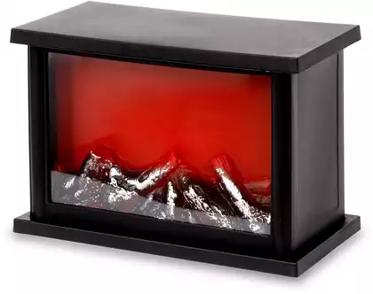 Камин 25,5х13,5х18 см USB/батарейки черный BL16614