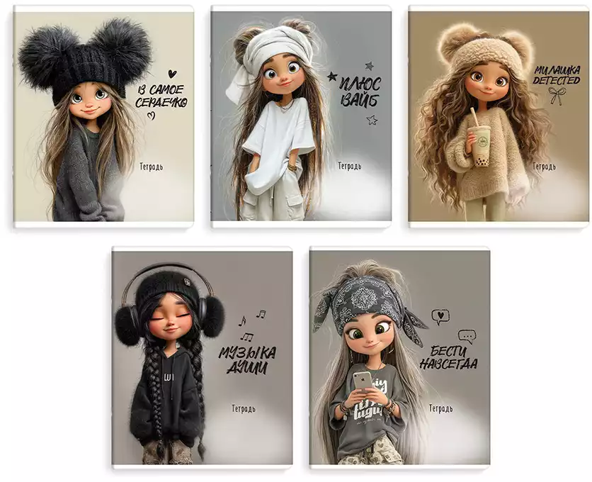 Тетрадь 18л клетка ДЕВЧОНКИ НА СТИЛЕ 70905