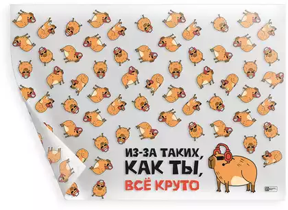 Плёнка цветная для уроков труда 50х70см КРУТАЯ КАПИБАРА 72999