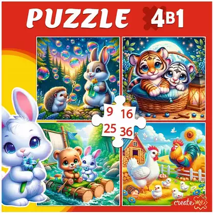 Пазл 9-16-25-36 эл.Добрые зверята П-3418 Рыжий кот