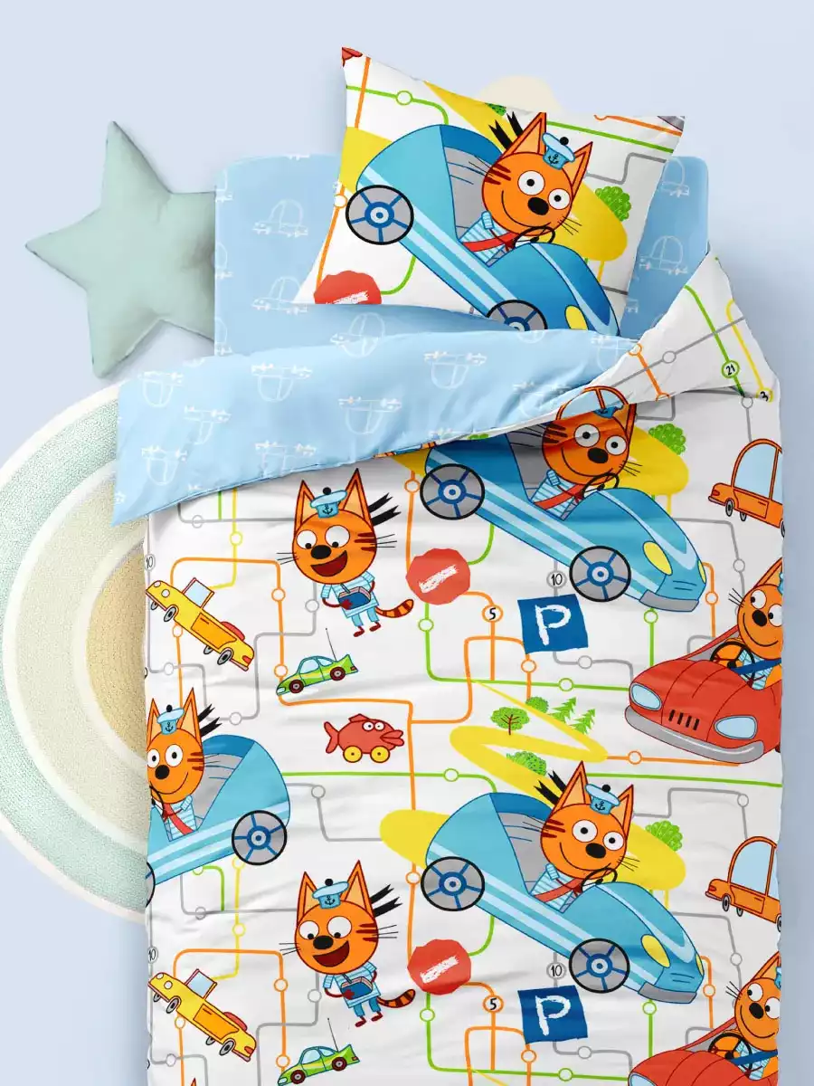 Детский комплект постельного белья Василек Юниор Три кота (бязь)