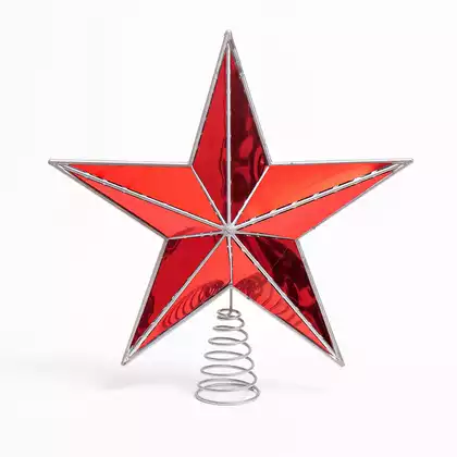 Новогодняя верхушка звезда 24х7х28 см красный 058D-9183D