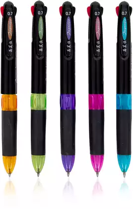 Ручка шариковая 3 цвета 0,5мм Яркая полоса 058D-9640D