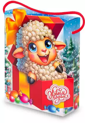 Коробка новогодняя Кудряшка 140х55х190мм 260390