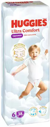 Трусики-подгузники HUGGIES Ультра Комфорт 6 (15-25кг) 38шт д/м 591674