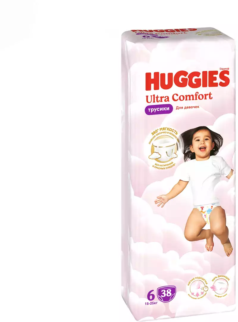 Трусики-подгузники HUGGIES Ультра Комфорт 6 (15-25кг) 38шт д/д 591681